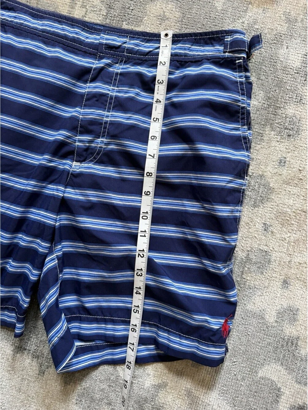 Polo Ralph Lauren Swim Trunks SZ 32 Blue Stripe Board Shorts